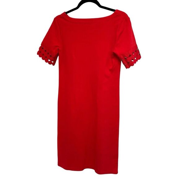 Talbots Red Dress with Lace Sleeves- size xs - Picture 2 of 7